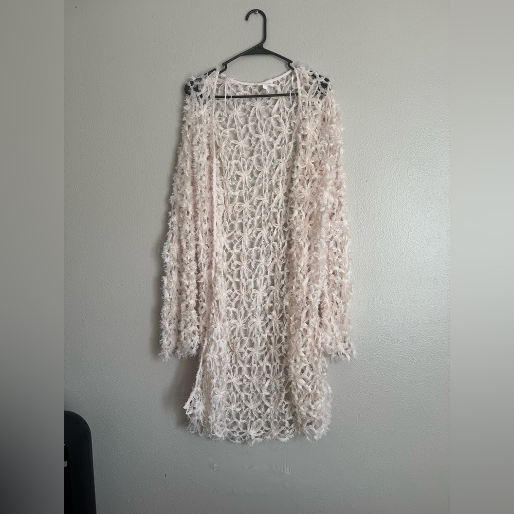 Elegant Cream Open-Knit Sweater